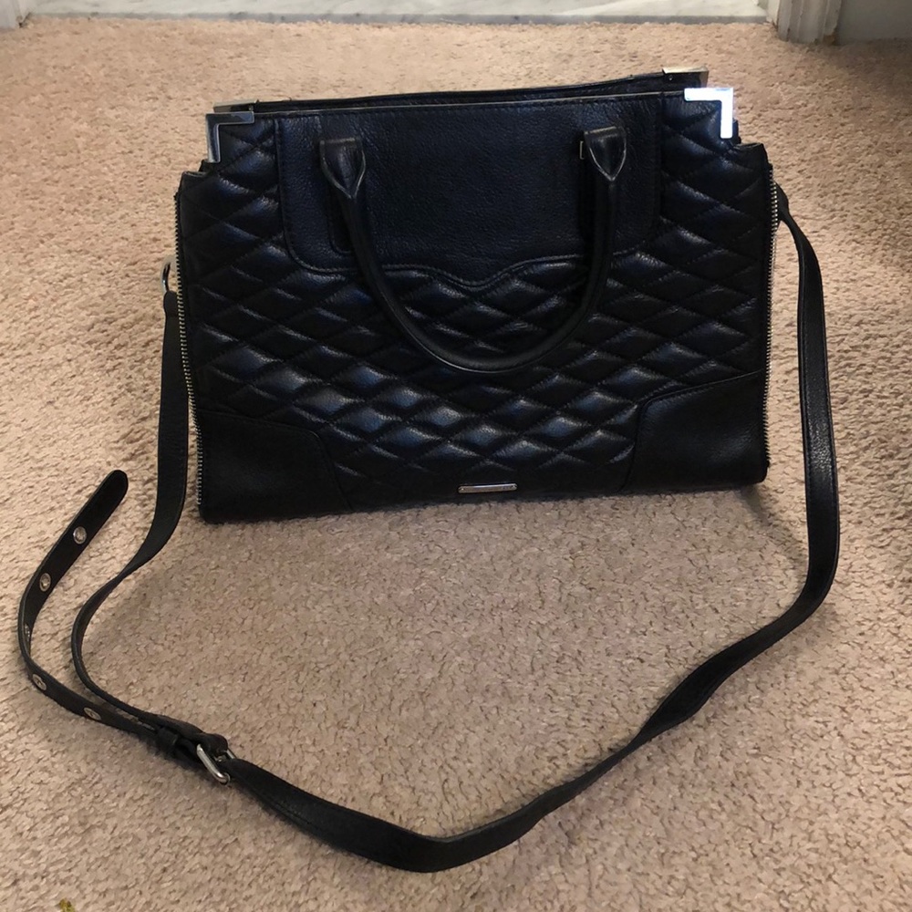NWT Rebecca Minkoff black quilted tote